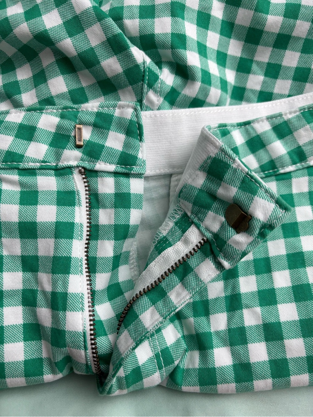 St. John's Bay Women’s Green and White Gingham Bermuda Shorts, Size: 16, NWT - Picture 3 of 7
